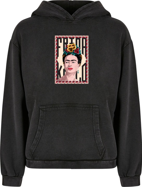 Immagine prodotto Merchcode Donna Frida Kahlo - Felpa con cappuccio oversize con lavaggio acido Frame one - 178005 (XXL)