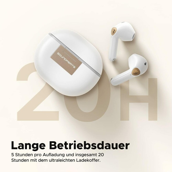 Actual product image Soundpeats Earphones Air 3 Deluxe HS TWS (white) (ANC, 20 h, Wireless)