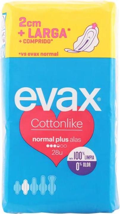 Produktbild Evax Cottonlike Normal Plus mit Flügeln Damenbinden - 28 Stück (1 x)