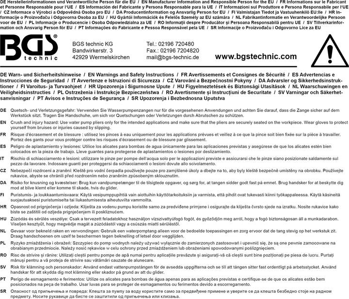 Immagine prodotto BGS Pinza per idraulico regolabile 175 mm (175 mm)