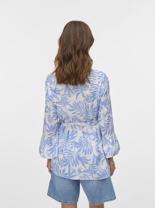 Image du produit Mamalicious Locker geschnitten V-Ausschnitt Ärmelbündchen mit Rüschen Weite Ärmel Top Bluse (S)