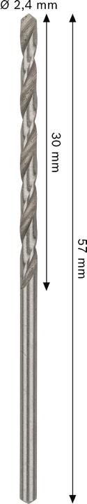Image du produit Bosch Professional Zubehör Foret hélicoïdal PRO Metal HSS-G, 2,4 x 30 x 57 mm (2,4 mm)