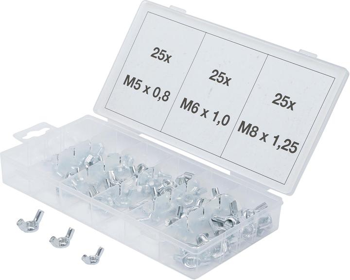 Produktbild BGS Flügelmuttern-Sortiment 75-tlg.