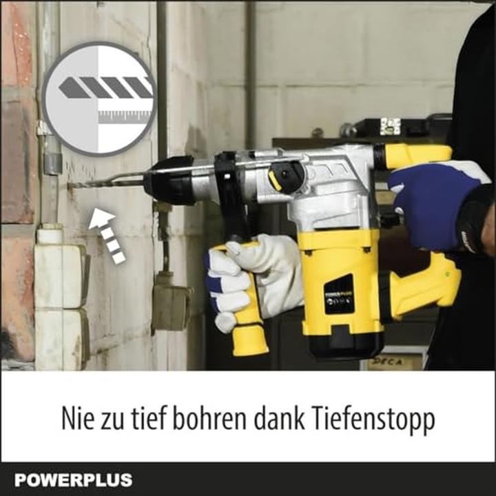 Produktbild Powerplus POWX1175 Boorhamer - 1600W - 5J - SDS-Plus - Trilling reductie - Incl. opbergkoffer en 7 accessoires