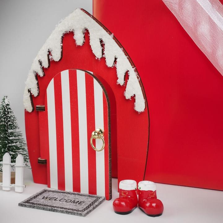 Produktbild Hermex 21-tlg. Wichteltür-Set Miniaturwelt Weihnachtsdeko Elfentür-Zubehör