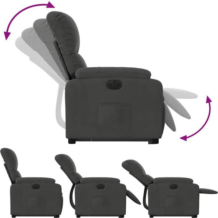 Actual product image VidaXL Relaxing armchair stand-up aid electric microfibre fabric