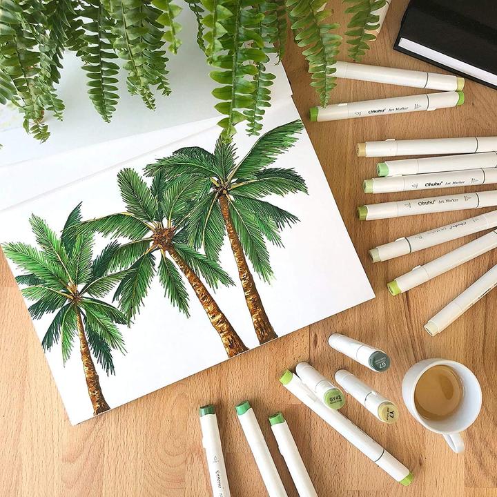 Actual product image Ohuhu Kunst-Skizzenbuch, 2er Pack, 70 Blatt (21 x 21 cm, 21 x 29.7 cm, Plain, Soft cover)