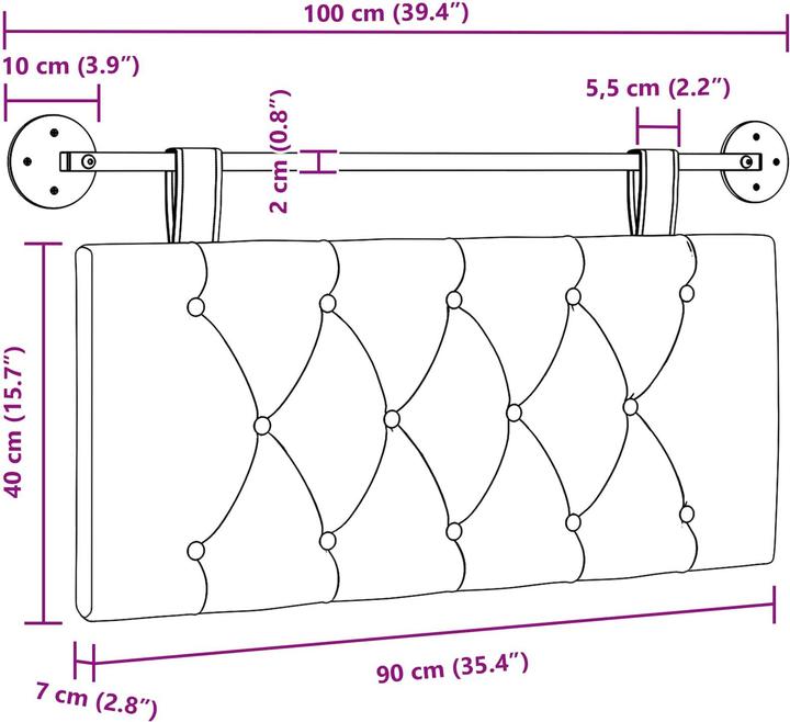 Actual product image vidaXL Modernes Kopfteil (100 x 55 x 7 cm)