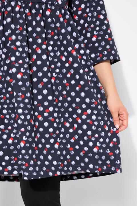 Produktbild Ulla Popken Longshirt, Punkte, A-Linie, Rundhals, 3/4-Arm (56)