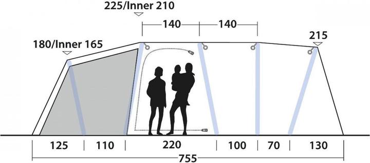 Actual product image Outwell Jacksondale (Inflatable tent, 38.40 kg, 7 persons)