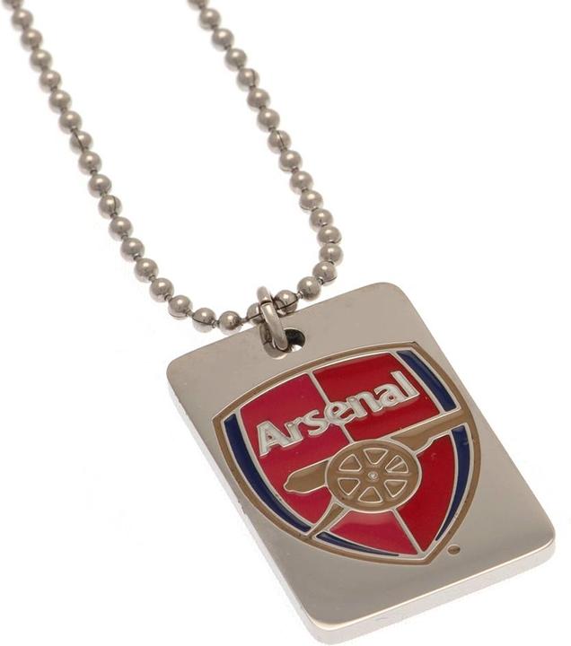 Actual product image Arsenal FC Enamel Crest Dog Tag And Chain (100% synthetic material)