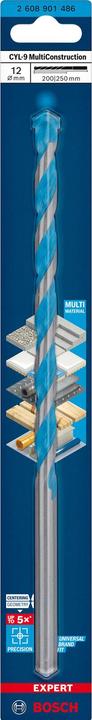Produktbild Bosch Professional Zubehör EXPERT CYL-9 MultiConstruction Bohrer, 12 x 200 x 250 mm (12 Millimeter)