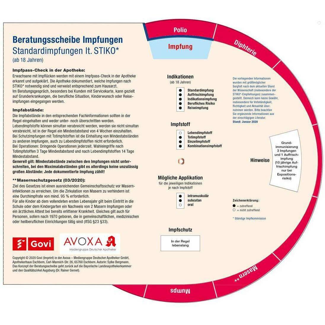 Beratungsscheibe Impfungen, Fachbücher von Sylke Bergmann
