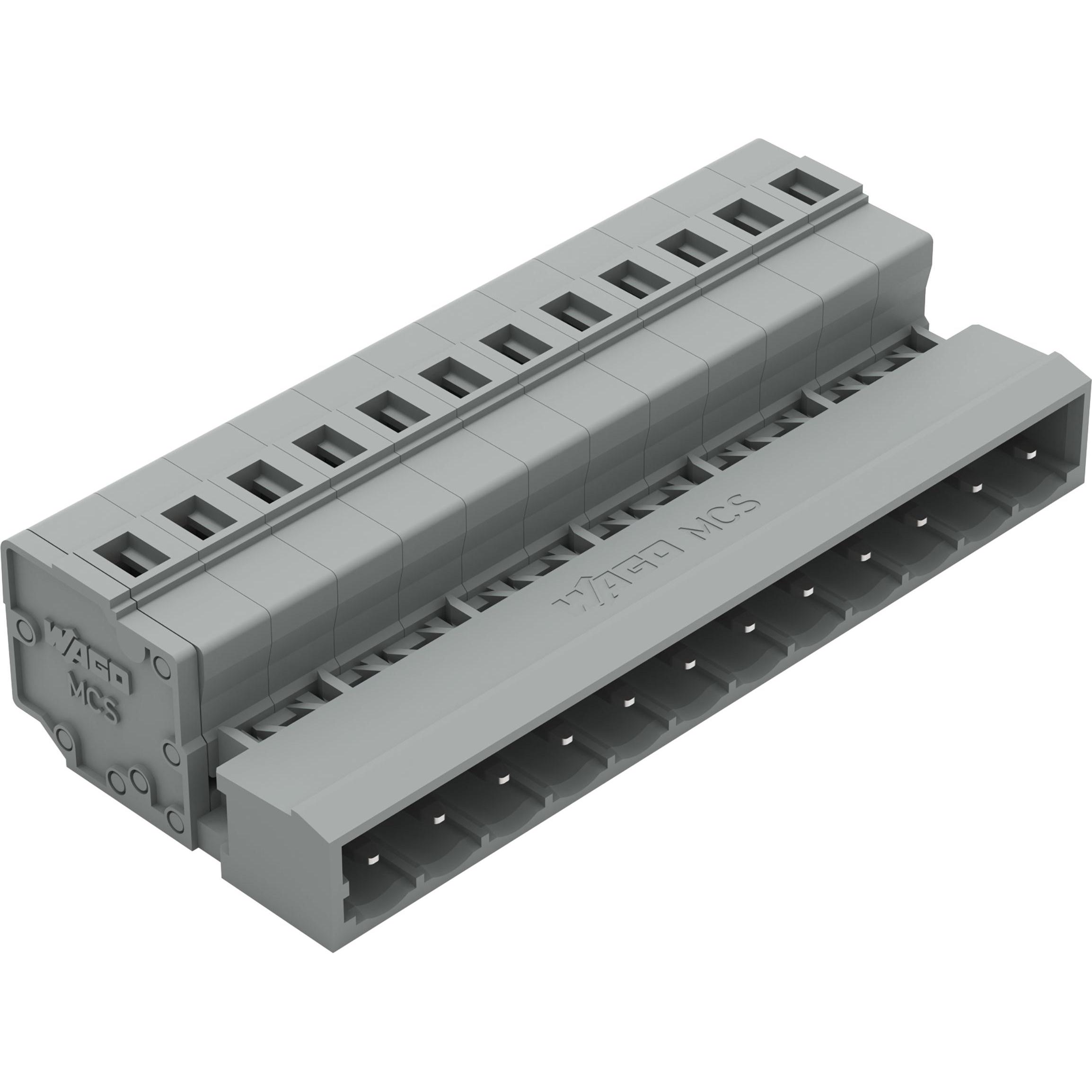Wago Striscia di spilli (standard) Numero di poli Totale 12 231-612 Interasse: 5 mm 25 pezzi (231-612), Cavo + Spina elettrica, Grigio
