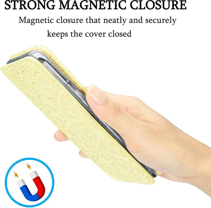 Produktbild König Design Hülle Handy Schutz für Apple iPhone 12 Mini Case Flip Cover Tasche Etuis Gelb (Apple iPhone 12 mini)