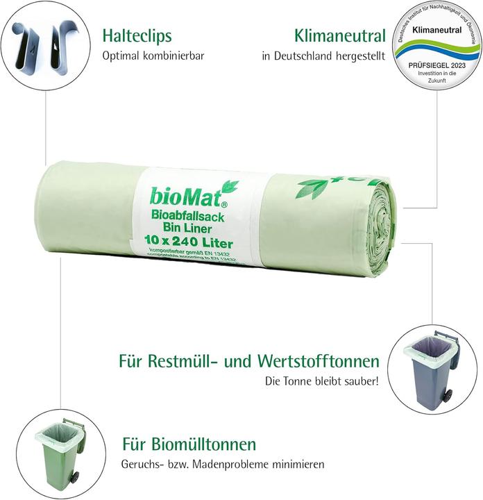 Produktbild BioMat Kompostierbare Abfallsäcke (20x, 240 l)