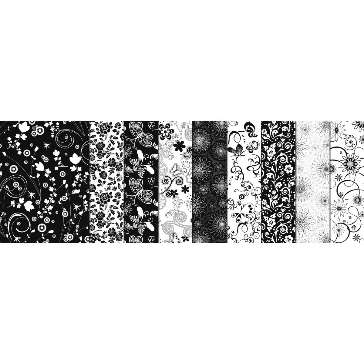 Ursus, Bastelpapier, Transparentpapier Rolle 115g/qm 50x61cm Black & White Sortierung 2 5 Motive sortiert (115 g/m², 1 x...