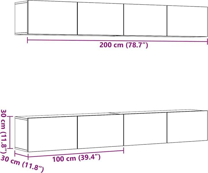 Immagine prodotto VidaXL TV-Schrank-Set (100 x 30 x 30 cm)