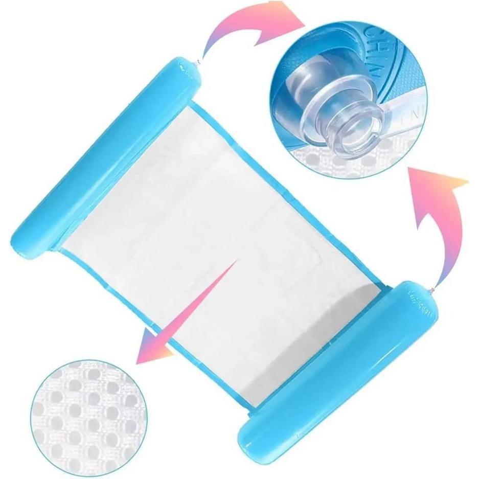 Ivy Another product Water Hammock Chair 120×70cm Portable Floating Mattress for Pool or Beach Blue