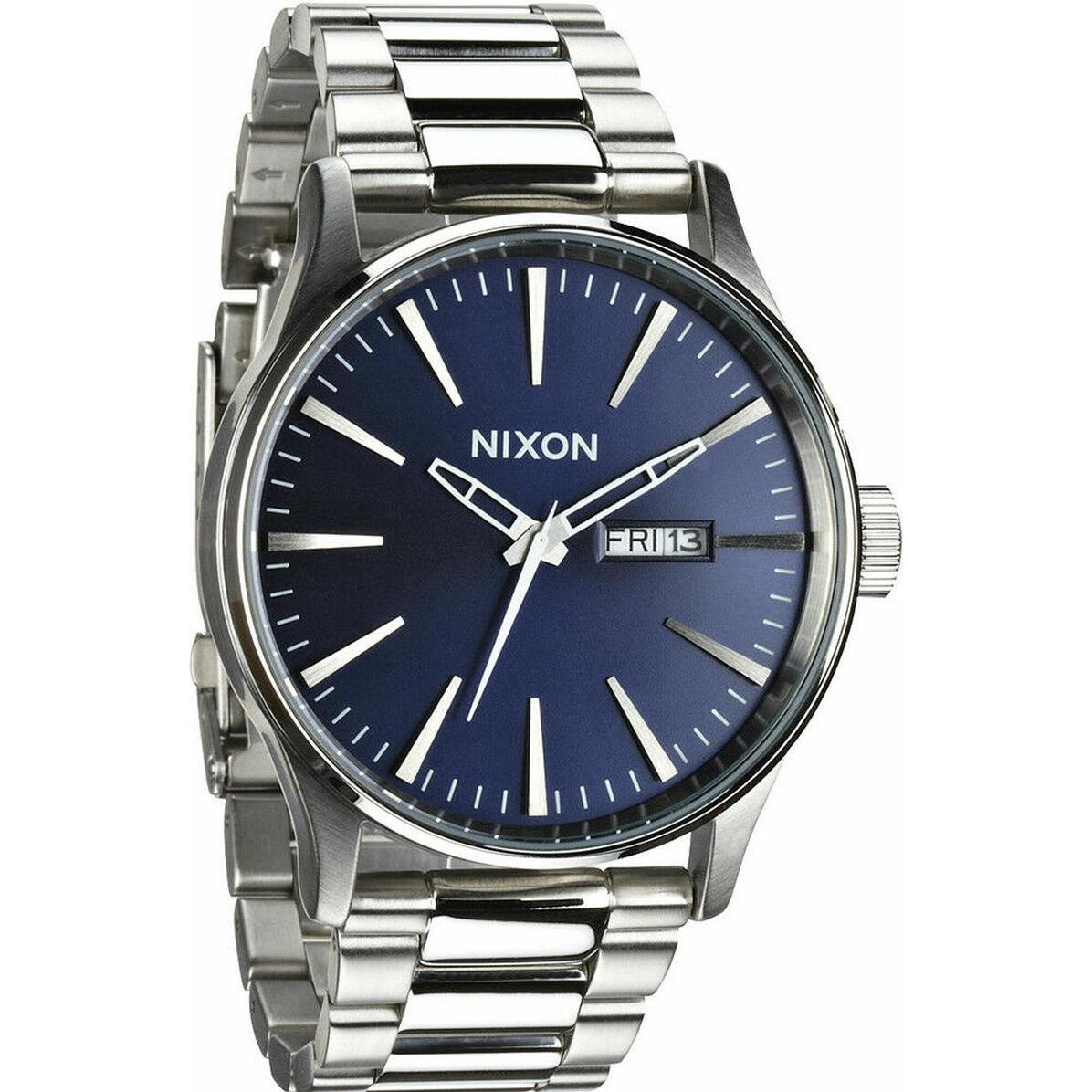 Thumbnail - Nixon, Armbanduhr, Sentry SS Blue Sunray, Silber, (Analoguhr, 42 mm)