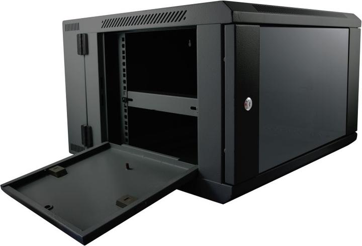 Produktbild Allnet 19 Wandgehäuse 6HE B600 / T600mm 2-teilig *schwarz* SMB-Serie (6 HE, 19 Zoll Rack)