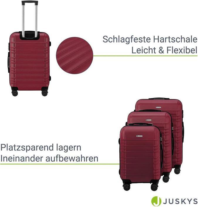 Actual product image Juskys 3-teiliges Hartschalenkoffer-Set mit 360° Rollen (120 l)