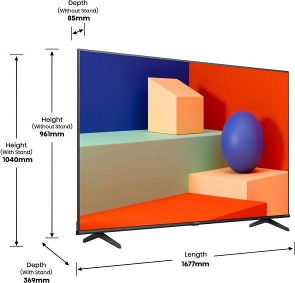 Actual product image Hisense TV 75A6K (75", LCD, UHD, 2023)