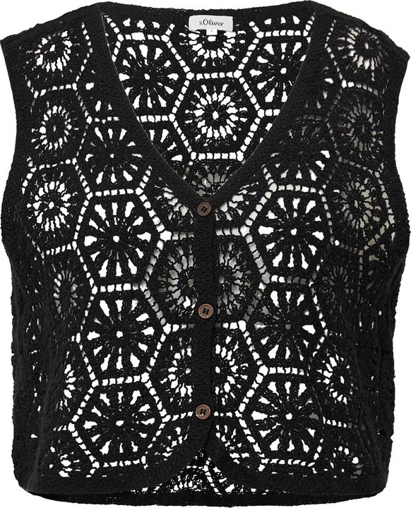 Actual product image S.Oliver Indoor-Weste Verkürzte Weste aus Häkelspitze (L)