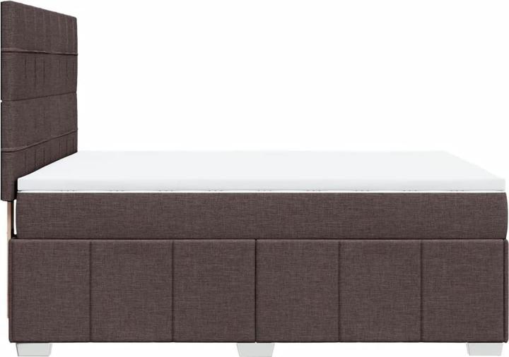 Actual product image vidaXL Boxspringbett Polsterbett Bett mit Matratze Dunkelbraun 140x190cm Stoff (140 x 190 cm)