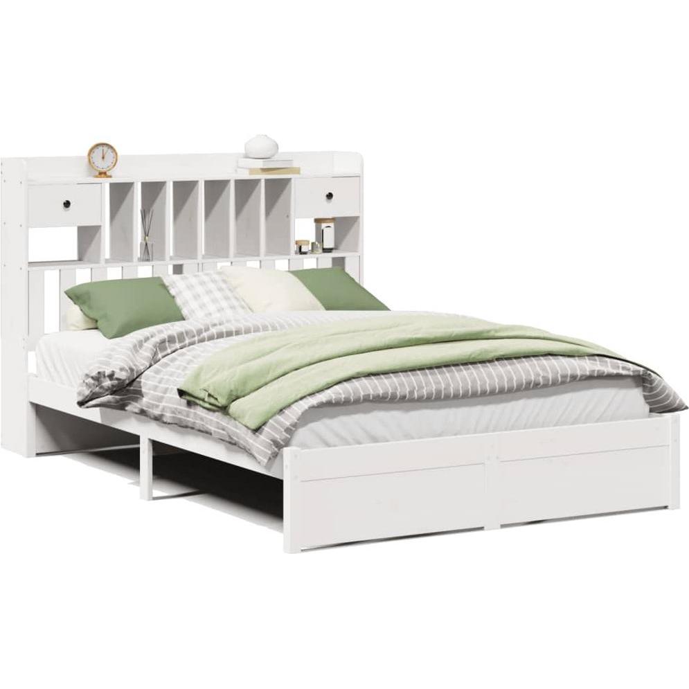 VidaXL, Bett, Bett mit Regal ohne Matratze Kiefer (140 x 200 cm)