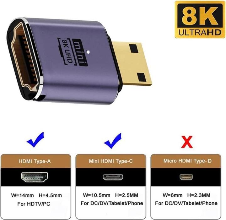 Actual product image PowerGuard HDMI to HDMI 2.1 90 Degree Angle Left Adapter (HDMI)