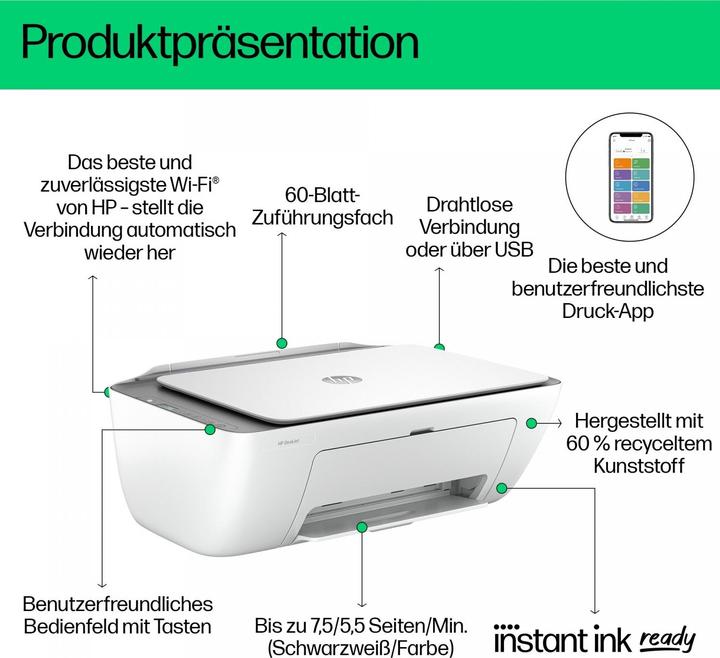 Immagine prodotto HP DeskJet 2820e (Inchiostro, Colore)