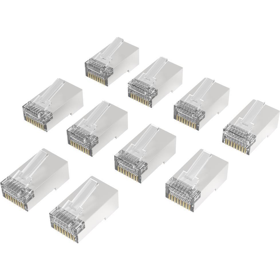 Hama Netzwerkstecker, CAT-6a, 10 Gbit/s, geschirmt, 10 Stück (Netzwerkkabel Stecker), Netzwerk Zubehör