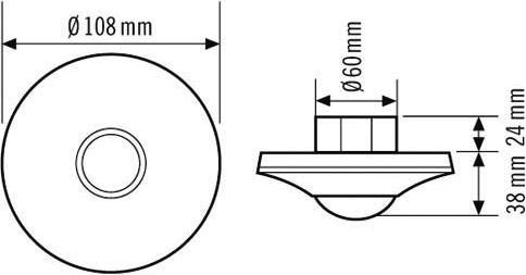 Actual product image Esylux Ceiling presence detector slave (8 m)