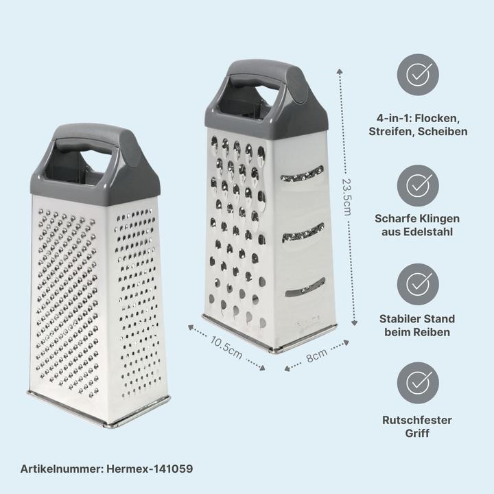 Immagine prodotto B-Home 4er-Set Edelstahl-Küchenreiben L & XL Gemüsereiben Handreiben