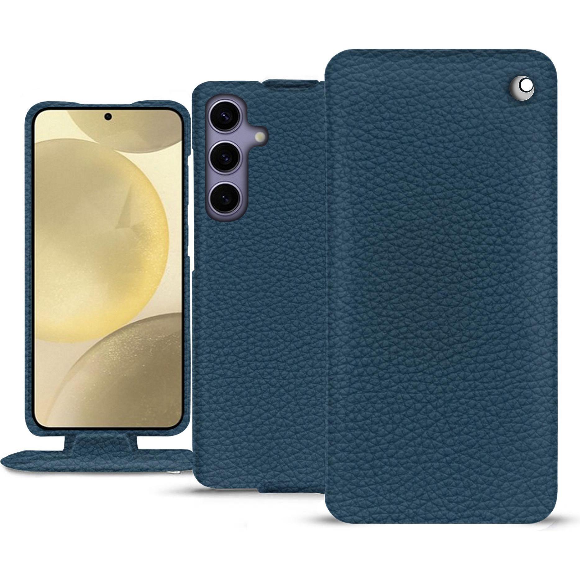 Noreve Lederschutzhülle vertikal (Samsung Galaxy S24+), Smartphone Hülle, Blau