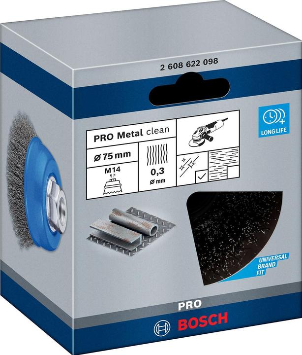 Produktbild Bosch Professional Zubehör PRO Metal clean Topfbürste, 70 x 0,3 mm, Gewinde