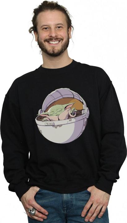 Actual product image Star Wars Mens The Mandalorian Sleeping Child Sweatshirt (4XL)