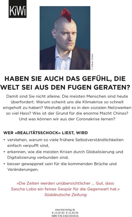 Produktbild Realitätsschock (Deutsch, Sascha Lobo, 2020)