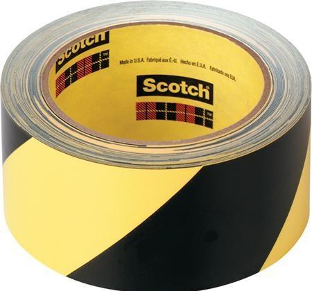 Actual product image 3M 766I Marking TapeBlack and Yellow Vinyl Tape0.12mmx50mmx33m (50 mm)