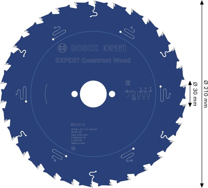Actual product image Bosch Professional Zubehör Circular saw blade Expert for Construct Wood, 210 x 30 x 2.0 mm, 30