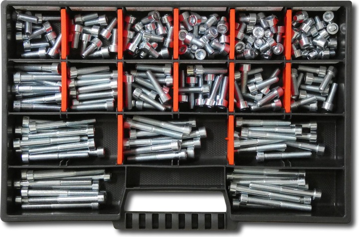 Produktbild Schraubenbox24 200 tlg Zylinderschrauben Sortiment M6 // 6mm-60mm Schrauben Set Schraubenbox DIN 912/ISO4762 Bolzen (200 Schrauben pro Stück)