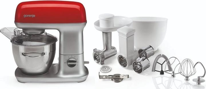 Actual product image Gorenje MMC1000RLR Kitchen machine, Max Power 1000 W, Mixing bowl 4.5 L, Stainless Steel/Red (4.50 l, 1000 W)