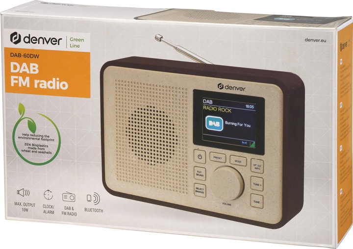 Image du produit Denver DAB-60DW ligne verte (DAB+ DAB, FM, Bluetooth)