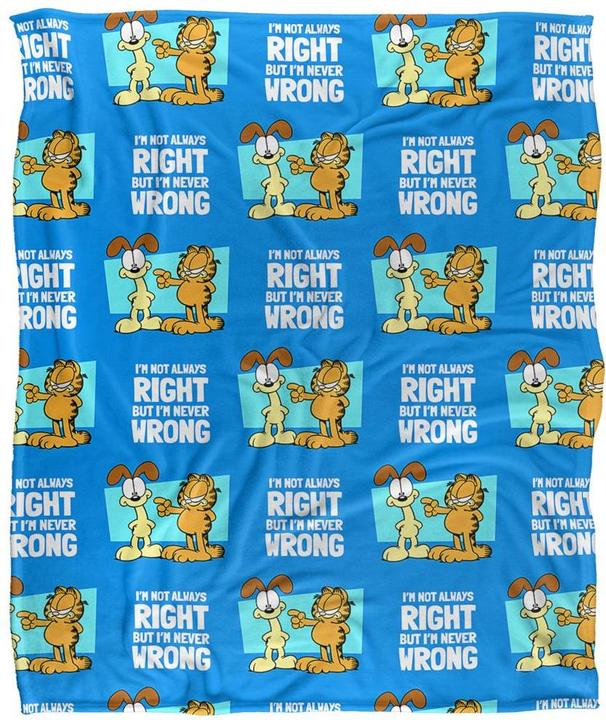 Garfield Not Always Right Decke Seidig Supersoft (152 x 127 cm)