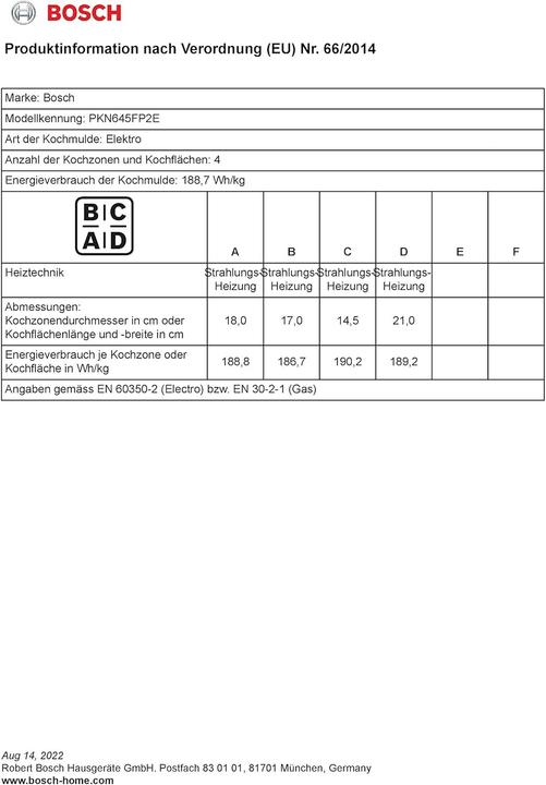 Produktbild Bosch Hausgeräte PKN645FP2E (58.30 cm, Glaskeramik Kochfeld)