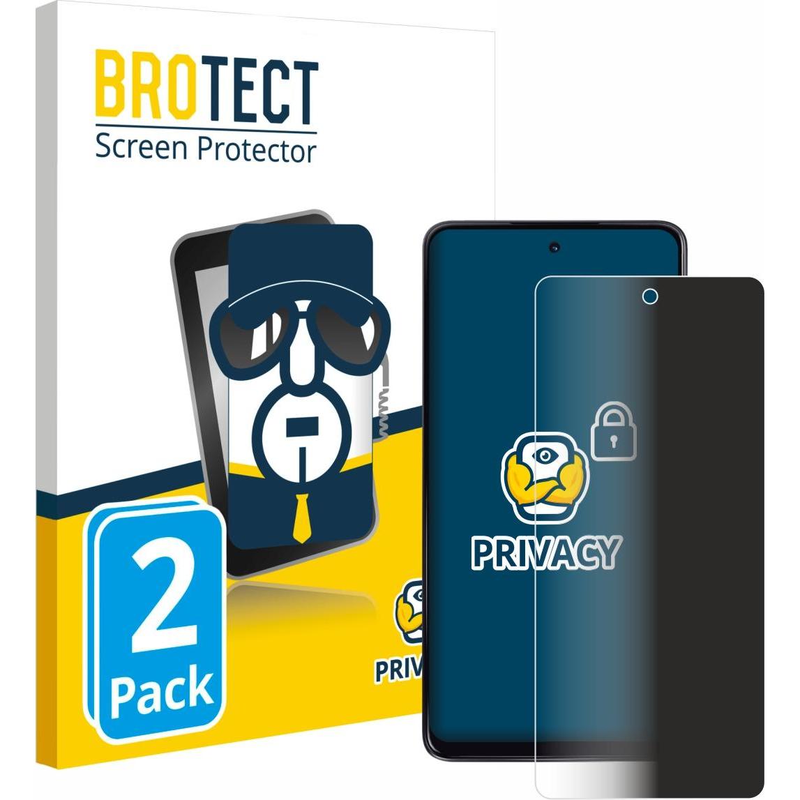 BROTECT Sichtschutzfolie Anti-Spy Privacy Folie Blaulicht-Schutz (2 Stück, Motorola Moto G24), Smartphone Schutzfolie, B...