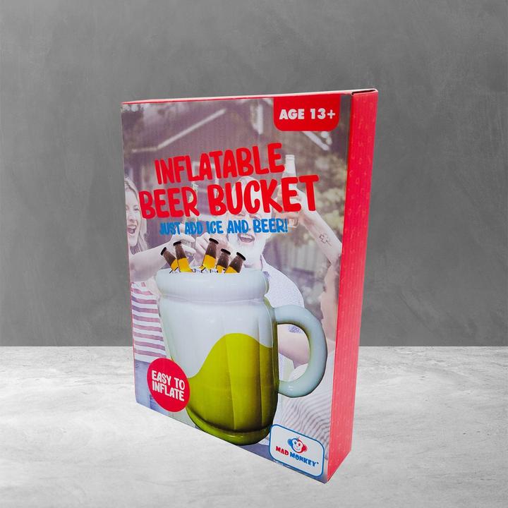 Actual product image Konjac Sponge Mad Monkey Beverage Cooler Inflatable Beer Bucket 10L white