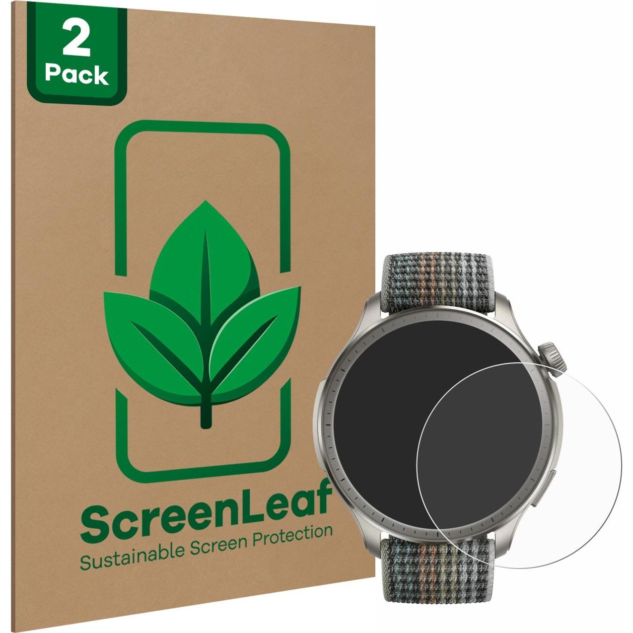 ScreenLeaf Schutzfolie nachhaltiger Displayschutz Displayschutzfolie Folie Klar Transparent, Smartwatch Schutzfolie, Tra...