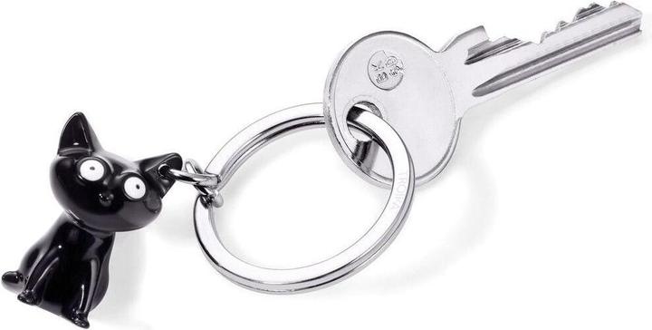 Image du produit Troika FELIX Porte-clés chat, gris brillant/noir